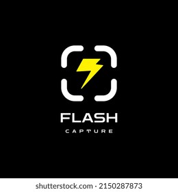 clever dual meaning flash capture logo