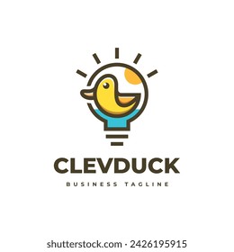 diseño de logotipo de vector de pato inteligente