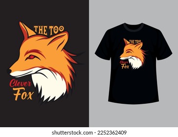 The too clever fox print editable t shirt design template 