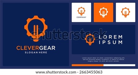 Clever gear logo design with bulb