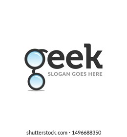 Clever geek logo design template, perfect with technology or digital company