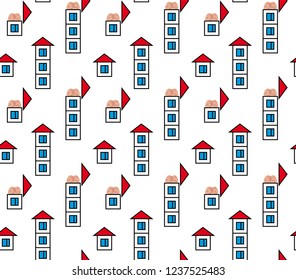 Clever house seamless pattern floors