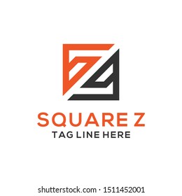 clever initial Z with square logo design inspiration