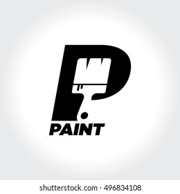 Clever Letter P initial as Paint Symbol