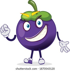 clever mango Steen character showing its success mode