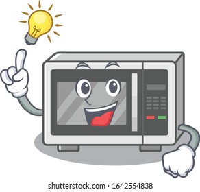 a clever microwave cartoon character style have an idea gesture