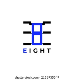 clever monogram line letter e and eight