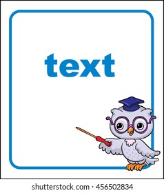 Clever owl. Vector cartoon Illustration.