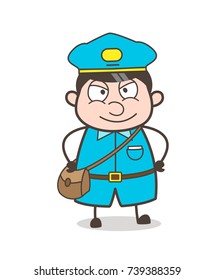Clever Postman Smiling Face Expression
