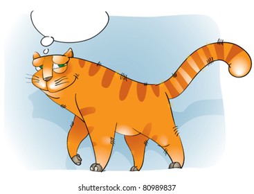 A clever red cat