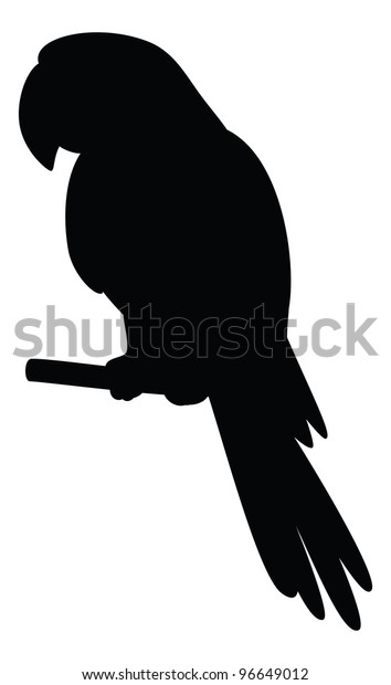 Clever Speaking Parrot Sits On Wooden Stock Vector (Royalty Free) 96649012