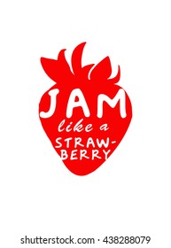 CLEVER STRAWBERRY PUN , VECTOR TYPOGRAPHY DESIGN , ON WHITE BACKGROUND