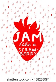 CLEVER STRAWBERRY PUN , VECTOR TYPOGRAPHY DESIGN , ON WHITE BACKGROUND