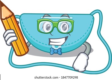 A clever student sling bag cartoon character study at home