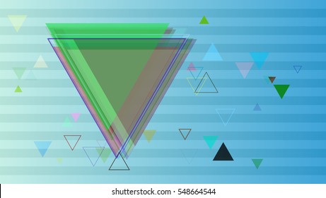 clever texture above app, brochure with theoretical triangle.