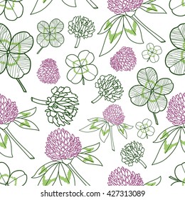Clever trefoil vector seamless pattern