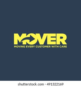 Clever Typography Moving business service. Vector graphics representing concept of moving