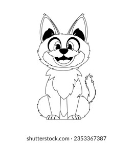 Cleverly cat in a organize organize, amazing for children's coloring books. Cartoon style, Vector Illustration