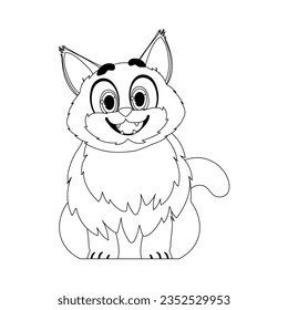 Cleverly cat in a organize organize, astonishing for children's coloring books. Cartoon style, Vector Illustration