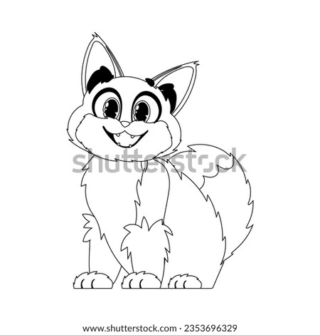 Cleverly cat in a organize organize, befuddling for children's coloring books. Cartoon style, Vector Illustration