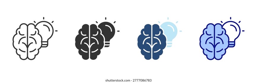 Cleverness Icon Set. Designed In Multi Style
