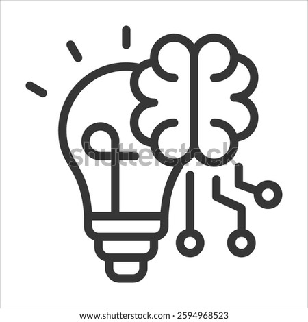 Cleverness Outline Icon Vector Illustration