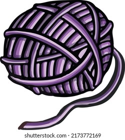 Clew of thread for knitting and needlework illustration