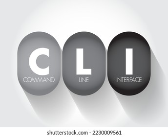 CLI - Command Line Interface is a text-based user interface used to run programs, manage computer files and interact with the computer, acronym concept background