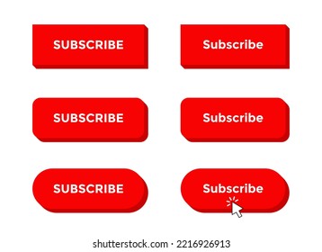 Click 3d subscribe button icon vector. Elements of channel subscriptions