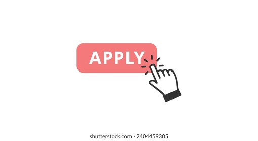 Click Apply button concept flat icon on white background. Apply job, visa clicking concept icon vector illustration vector eps10. 