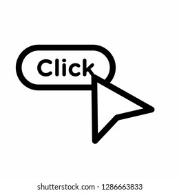 click arrow icon, cursor clicking icon vector, on white background editable eps10 - Vector