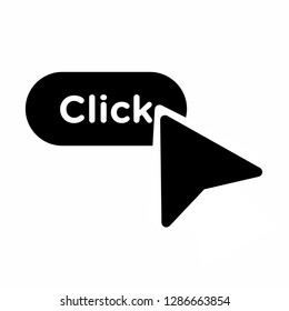 click arrow icon, cursor clicking icon vector, on white background editable eps10 - Vector