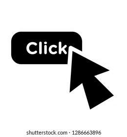 click arrow icon, cursor clicking icon vector, on white background editable eps10 - Vector