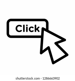 click arrow icon, cursor clicking icon vector, on white background editable eps10 - Vector