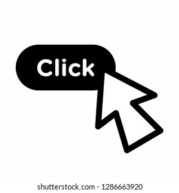 click arrow icon, cursor clicking icon vector, on white background editable eps10 - Vector