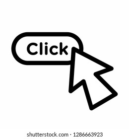 click arrow icon, cursor clicking icon vector, on white background editable eps10 - Vector
