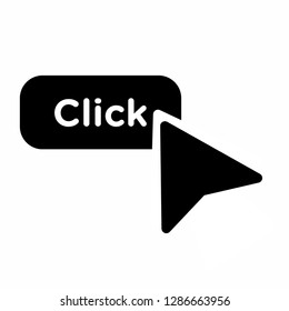 click arrow icon, cursor clicking icon vector, on white background editable eps10 - Vector