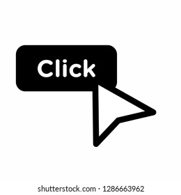 click arrow icon, cursor clicking icon vector, on white background editable eps10 - Vector