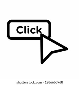 click arrow icon, cursor clicking icon vector, on white background editable eps10 - Vector