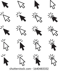 Click arrow icon set vector