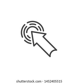 Click arrow line icon. linear style sign for mobile concept and web design. Cursor click button outline vector icon. Symbol, logo illustration. Vector graphics