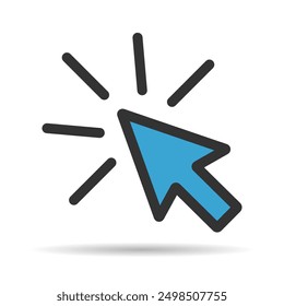 Click arrow mouse shadow icon, web button cursor. Digital design vector illustration .