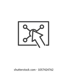 Click arrow outline icon. linear style sign for mobile concept and web design. Computer cursor simple line vector icon. Symbol, logo illustration. Pixel perfect vector graphics
