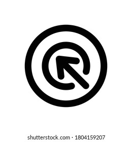 Click (Arrows) icon outline vector. isolated on white background