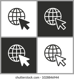 Click - black and white vector icons for graphic and web design.