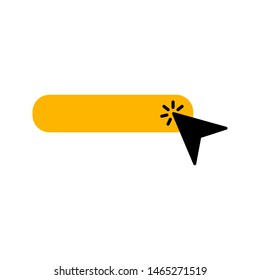 Click blank button with hand pointer clicking icon vector illustration