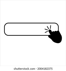 Click blank button with hand pointer clicking icon