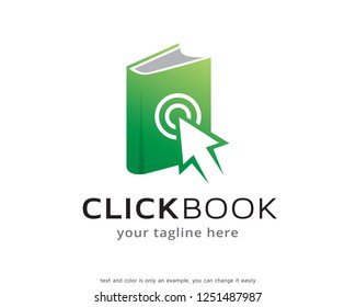 Click Book Library Logo Template Design Vector, Emblem, Concept Design, Creative Symbol, Icon