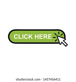 Click button with arrow pointer clicking. Signs and symbol for websites, web design, mobile app