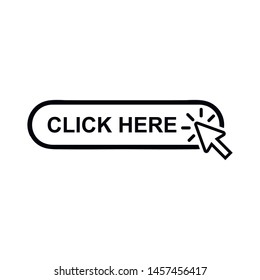 Click button with arrow pointer clicking. Signs and symbol for websites, web design, mobile app